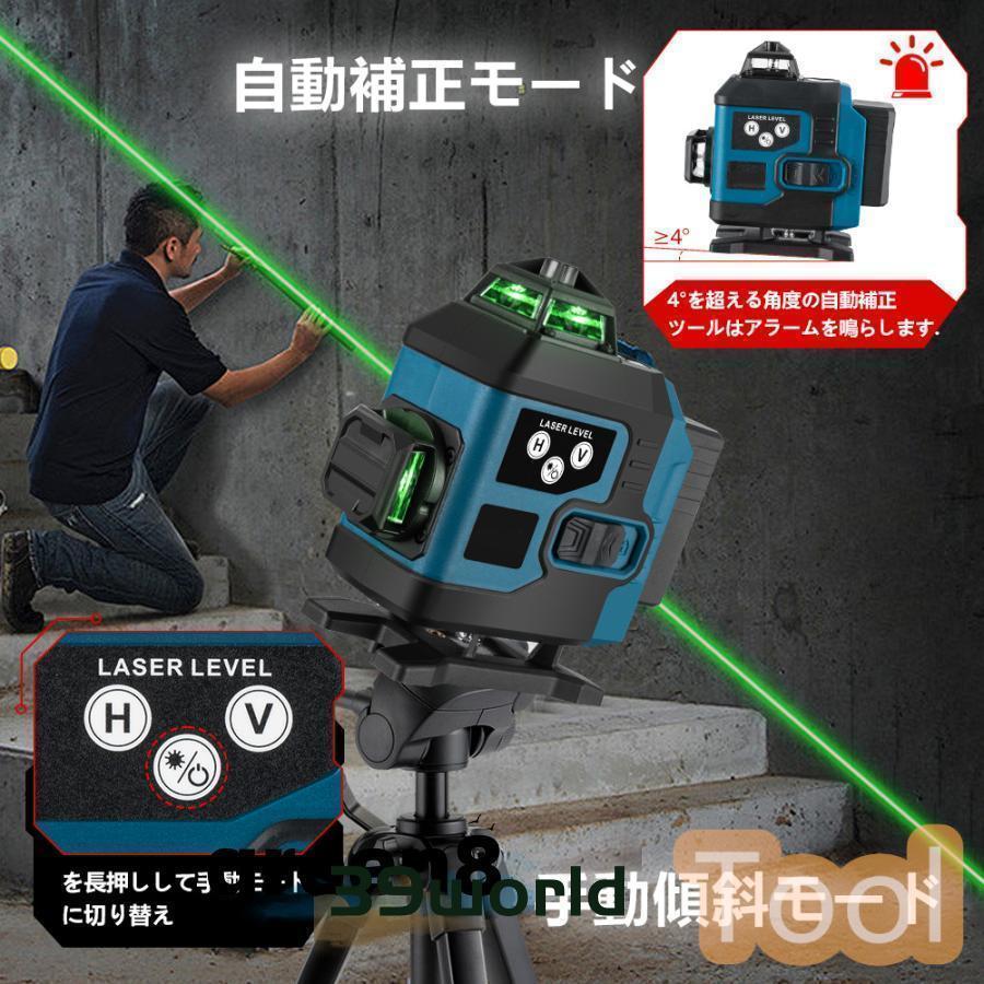 レーザー墨出し器水平器4x360°グリーンレーザー16ライン高輝度25 