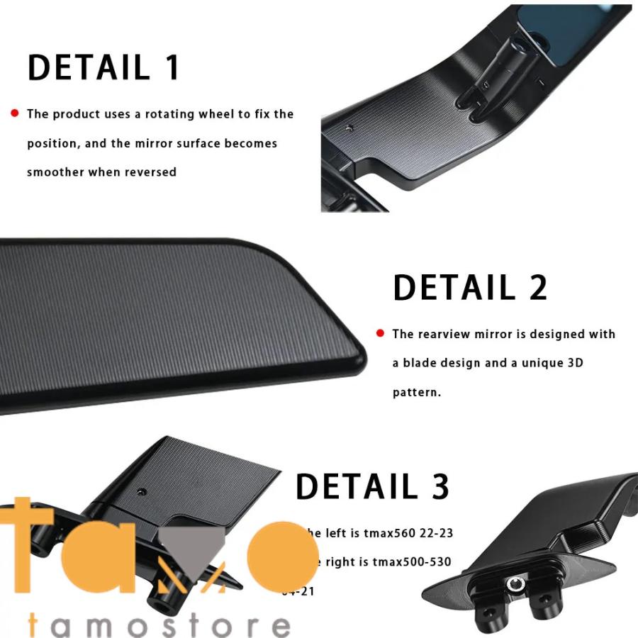 並行輸入品】ヤマハ カスタム tmax ミラー バックミラー 調整式