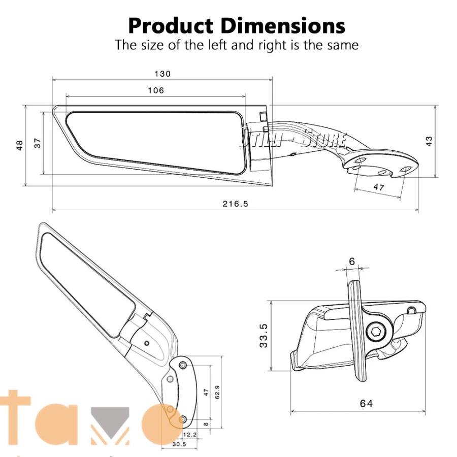 並行輸入品】キット ニンジャ ZX-10R R バックミラー カワサキ