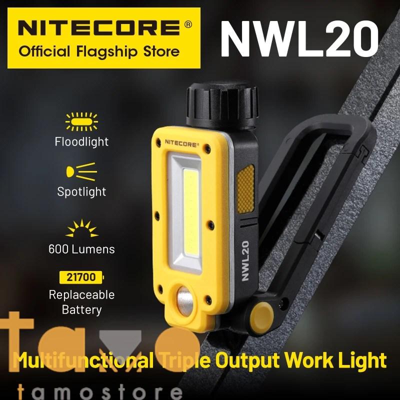 並行輸入品】nitecore nwl20 usb-c充電式作業灯 180°調整可能 多機能
