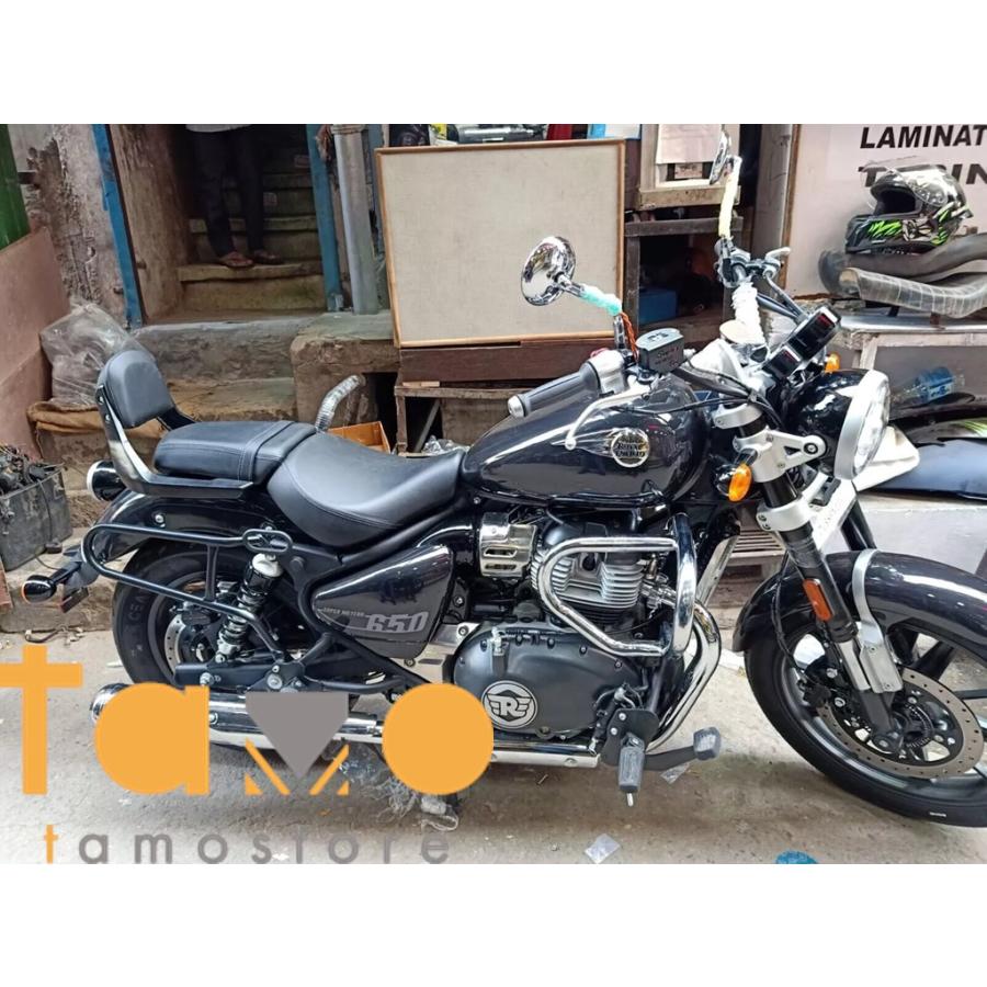 ROYAL ENFIELD適合SUPER METEOR 650用ブラックソフトパニアマウント 