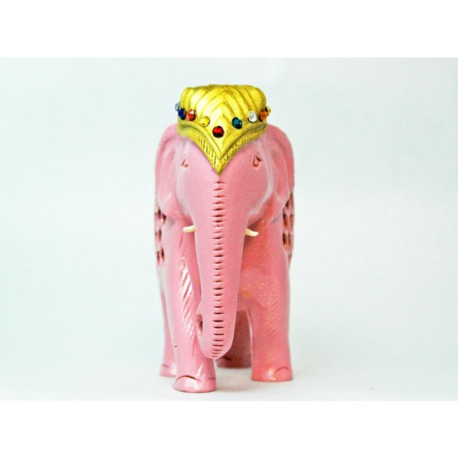 幸せを運ぶピンクのゾウさん 二重彫り 透かし彫り お腹の中にもピンク