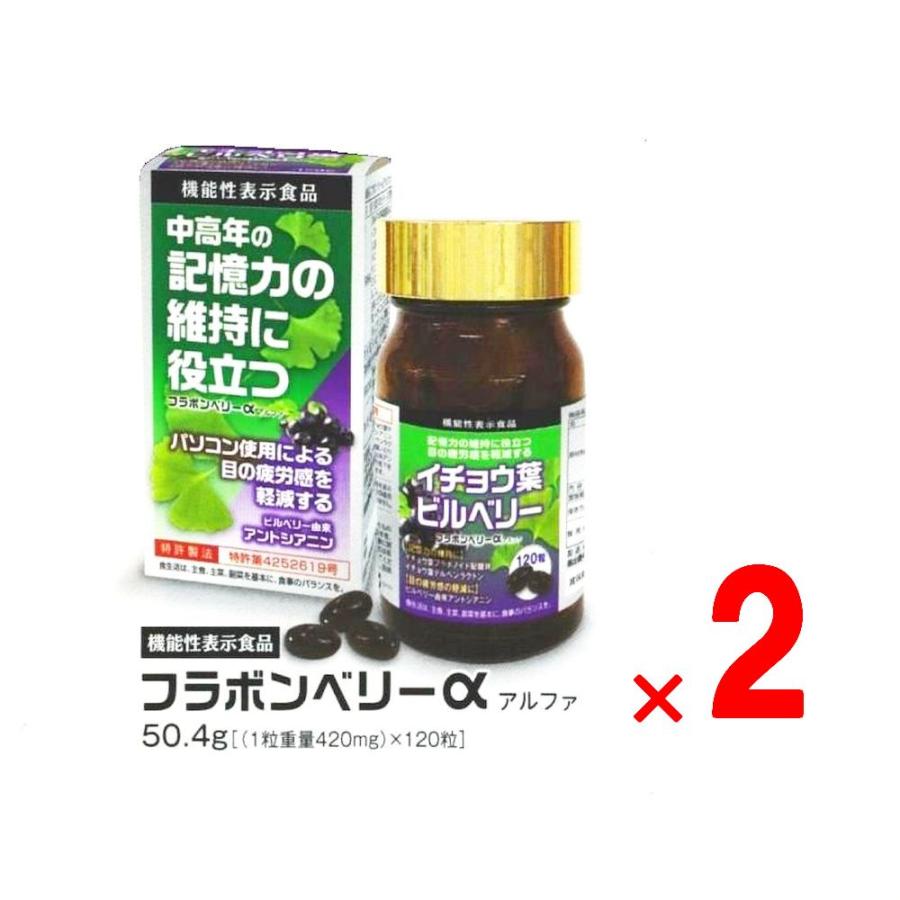 イチョウ葉エキス サプリ フラボンベリーα 2個 EPA オメガ3 DHA