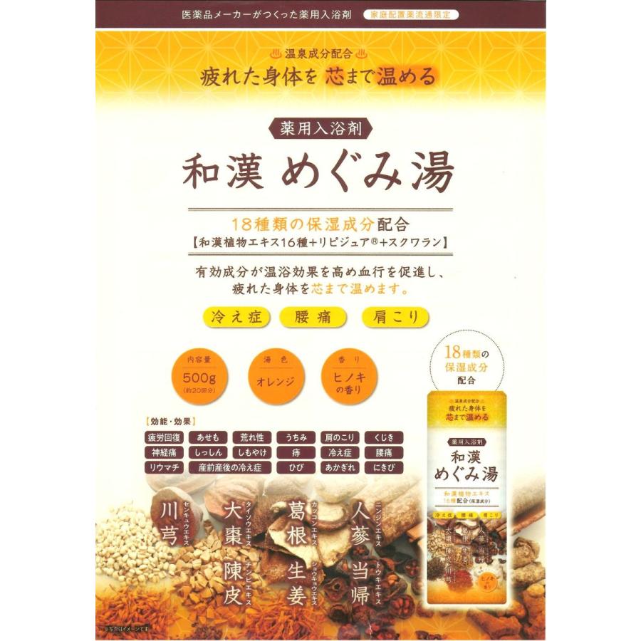 入浴剤 1個 和漢めぐみ湯 温泉成分 薬用 入浴剤 500ｇ ヒノキの香り