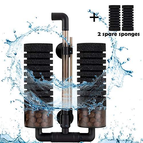 Hygge 水槽 ろ過装置 アクアリウムエアーポンプに接続 スポンジ ツイ フィルター 吸盤 水槽面貼り付け型 物理濾過 生物濾過 超静か 可愛いクリスマスツリーやギフトが フィルター