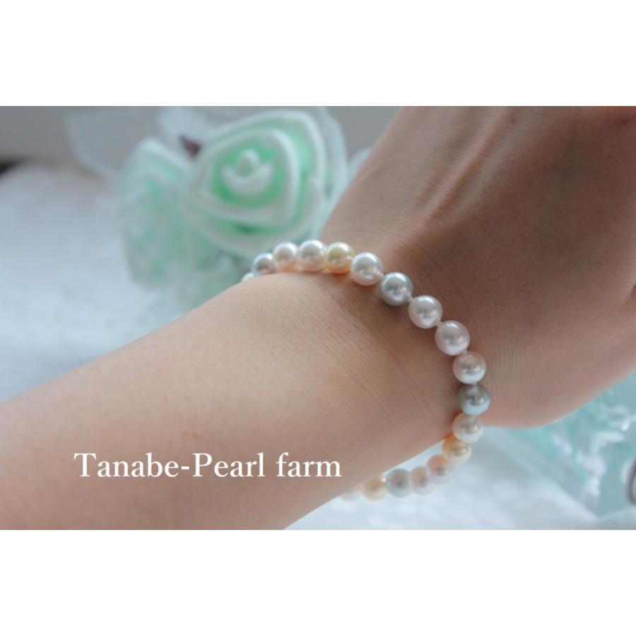 あこや真珠6.5mm珠マルチカラーブレスレット : 田辺真珠養殖場