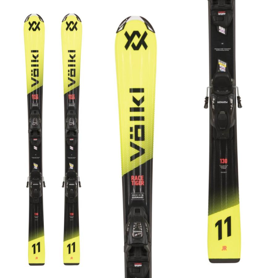 VOLKL フォルクル スキー板 キッズ ジュニア＜2027＞RACETIGER JR YELLOW + VMOTION + 4.5 VMOTION JR 70MM ビンディング セット 取付無料 | VOLKL | 01