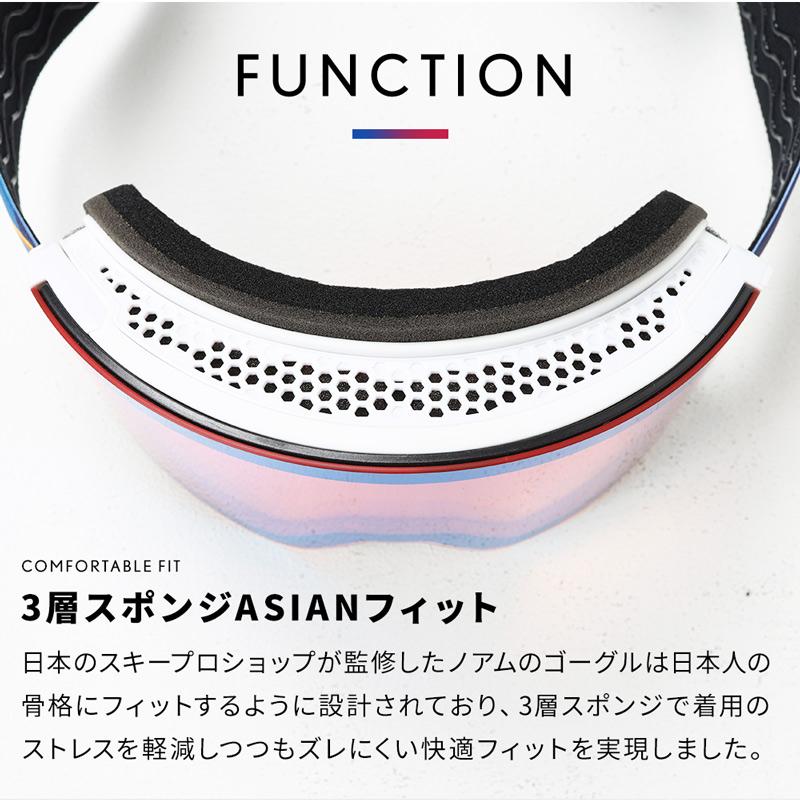 スキーゴーグル スノーボード メガネ 眼鏡対応 フレームレス 平面ダブルレンズ NNOUM ノアム 曇り止め加工 uvカット 収納袋付き | NNOUM | 05