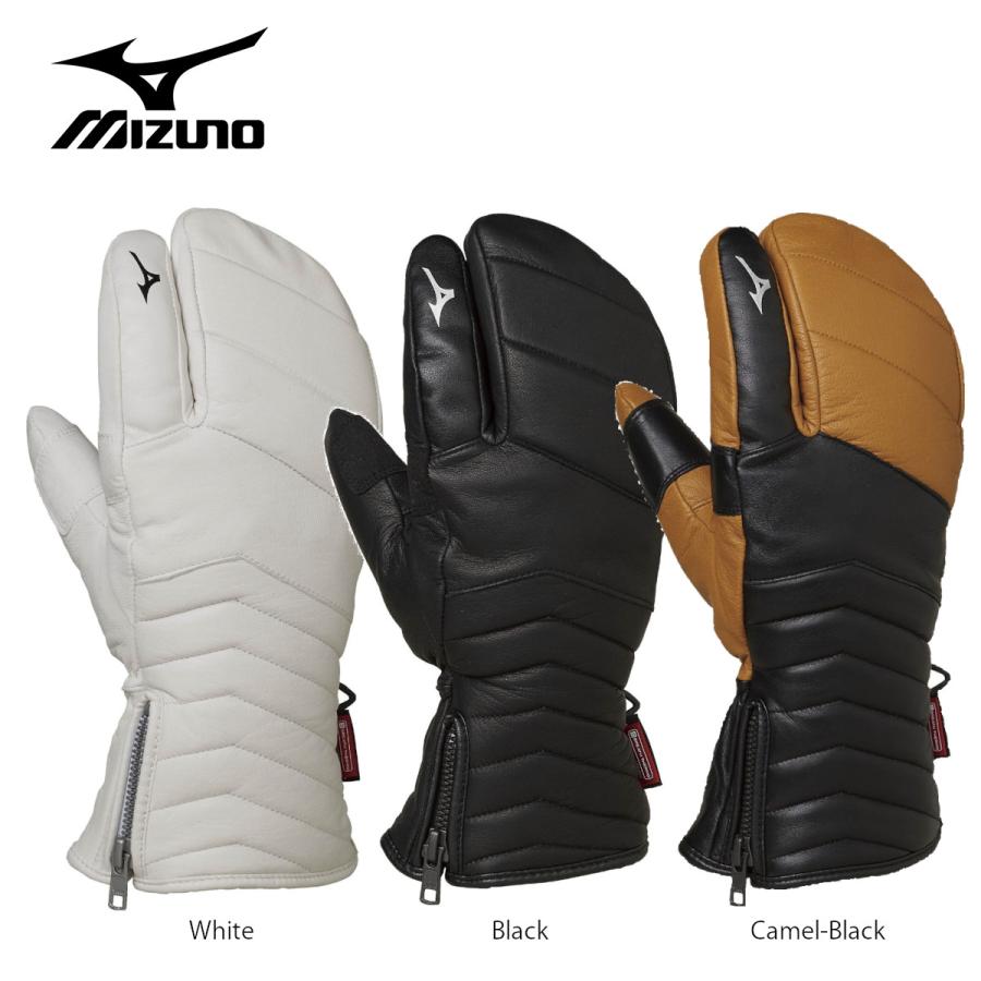 スキー グローブ メンズ レディース MIZUNO ミズノ ＜2024＞ LEATHER 3 FINGER GLOVES Z2JY9502 | MIZUNO
