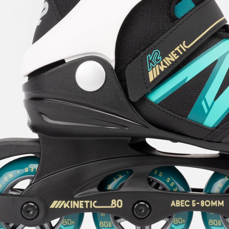 K2 Kinetic 80 インラインスケート ブラック×ブルー×イエロー K2 インラインスケート レディース K2〔ケーツー〕 KINETIC 80 W