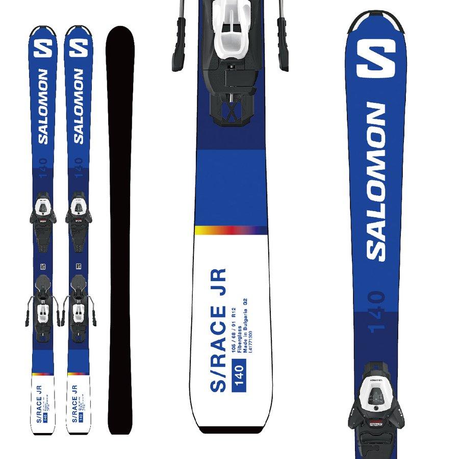 スキー板140 青サロモンSalomon ビンディング付きジュニア用