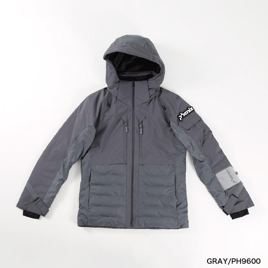 PHENIX フード付きスキーウェア グレー/ブラック PHENIX フェニックス スキーウェア ジャケット ＜2023＞ ESM22OT30