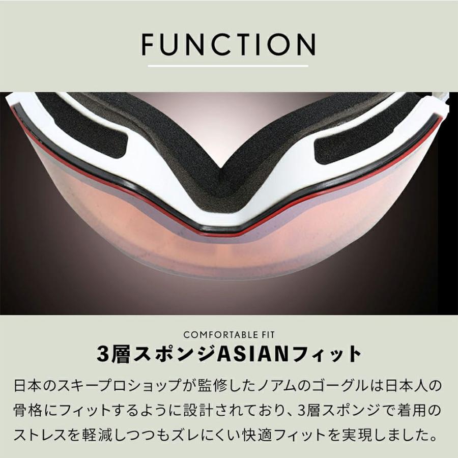 スキーゴーグル スノーボード メガネ 眼鏡対応 NNOUM ノアム A+ 曇り止加工 スペアレンズ付き 収納袋付き | NNOUM | 10