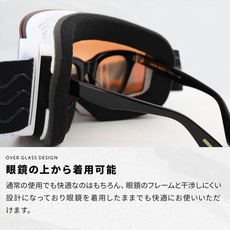 黒 フレームレス スキー・スノーボードゴーグル スキー スノーボード ゴーグル 曇り防止 球面 ダブルレンズ フレーム