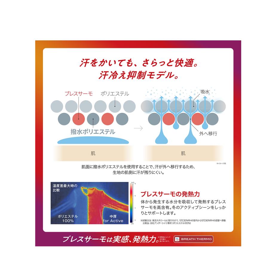 ミズノ MIZUNO アンダーシャツ メンズ＜2024＞C2JAA631 / ブレスサーモアンダーウエア 中厚 for Active クルーネック長袖シャツ/ メンズ | MIZUNO | 07