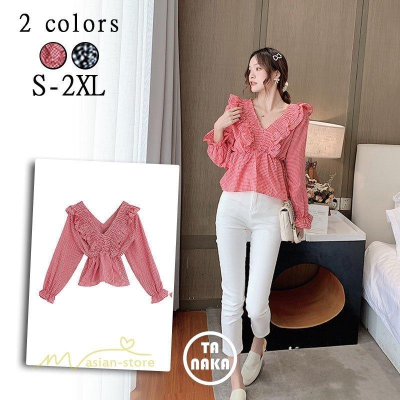 ランキング上位のプレゼント 春秋 長袖 シャツ トップス オフィス おしゃれ レディース ブラウス レトロ風 韓国ファッション きれいめ チェック柄 大人 オシャレ 着痩せ Ol 通勤 フォーマル 長袖 サイズ M Www We Job Com