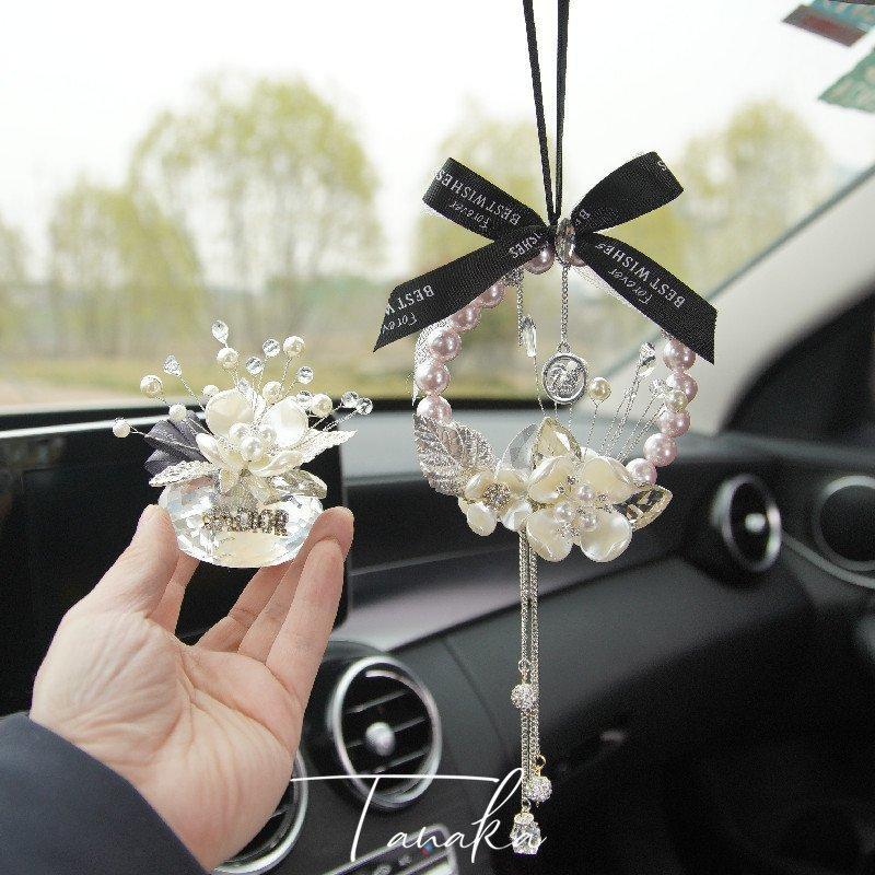 カー アクセサリー ルームミラー 飾り 車 ハンギング バックミラー ぶら下げ 花 真珠 リボン 雰囲気 インテリア 内装 おしゃれ プレゼント ギフト 車用品 Mm44 sy033 タナカカンパニー 通販 Yahoo ショッピング