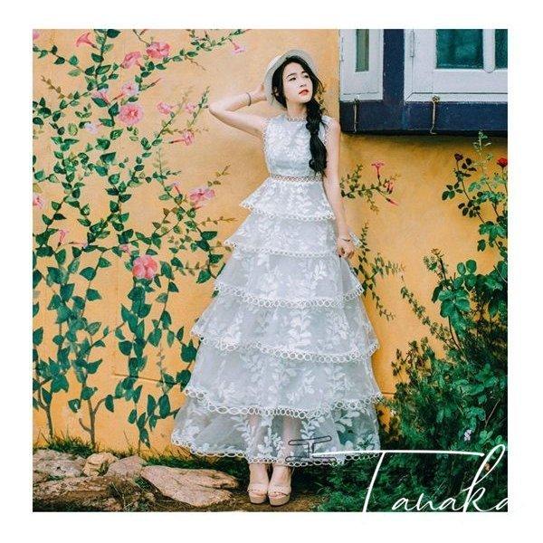 マキシ丈ワンピース 白 レディースサマードレス ノースリーブ Aラインワンピ 刺繍ロングドレス ピーチワンピースふわふわ リゾート 透け感 ホワイト P4515 Y タナカカンパニー 通販 Yahoo ショッピング
