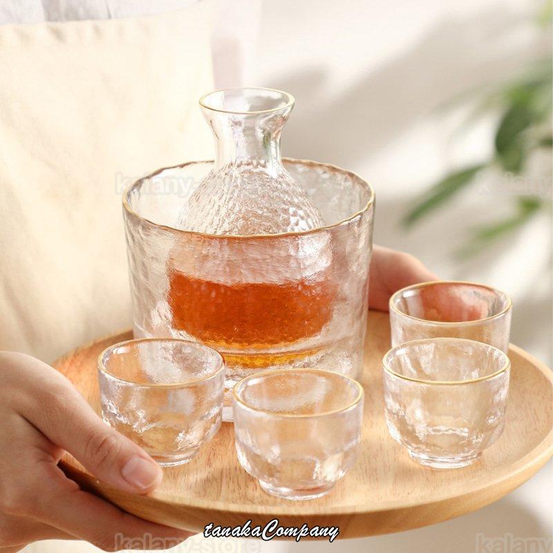 冷酒器 6点セット ガラス 酒器セット 耐熱 熱燗 冷酒グラス 保温 徳利 杯 おちょこ 日本酒 焼酎 家飲み ぐいのみ 父の日 両親 ギフト プレゼント 記念日|tanakacompany|05