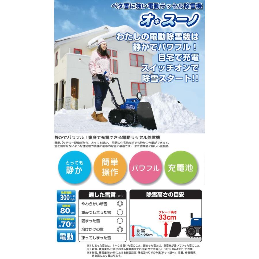 ササキ 電動ラッセル除雪機 オ・スーノ ER-801DX【新モデル ササキ 電動ラッセル除雪機 オ・スーノ ER-801DX【新モデル