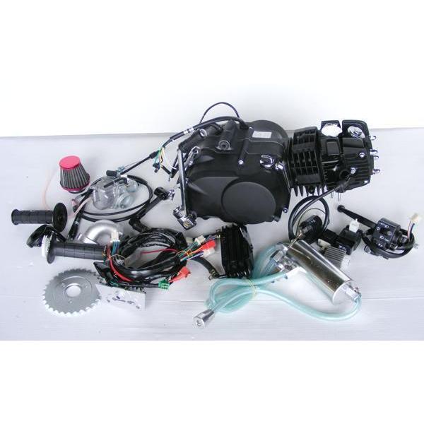 12V 124ccエンジンオールキット ステルスブラック[Y006]モンキー