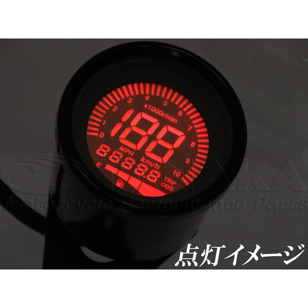 汎用（12V） 60mm デジタルスピードメーター バックライト色変更可能