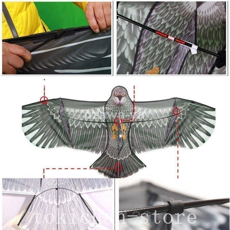 凧揚げカイトイーグルカイト鷹微風で揚がる凧軽量カイト鷹鳥よけカイト鳥撃退、農作物保護用品庭の装飾、怖がらせ駆除-防鳥防獣対策用1.5m|tanakashotenstore2|06