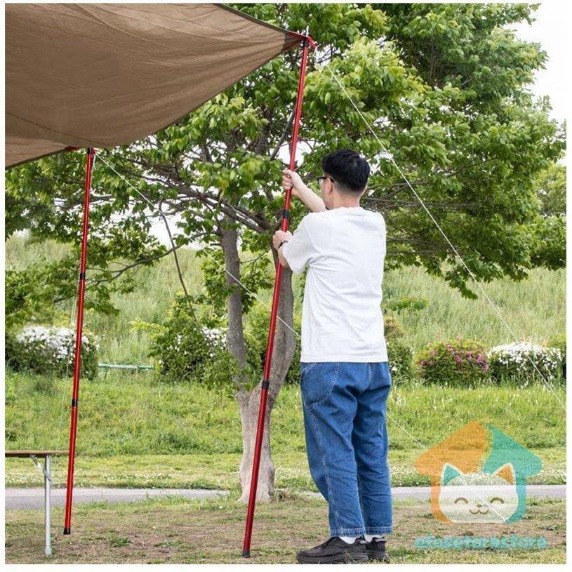 テントポール タープ用 無段階 2本セット アルミ製 直径28.6mm 高さ95?230cm 組立不要 スライド伸縮式 キャップ付き タープポール 収納袋付き|tanakashoutenstore|11