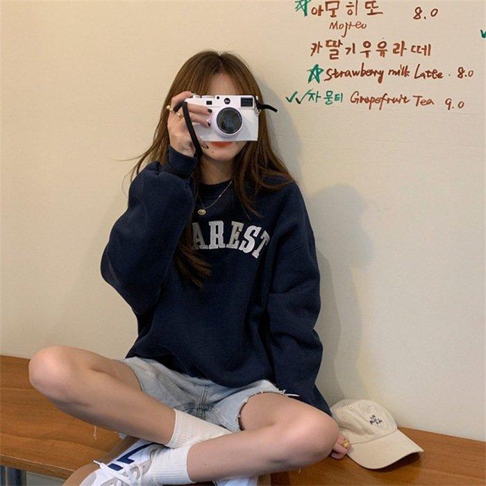 トレーナー レディース Tシャツ トップス スウェット 長袖 刺繍 カジュアル インナー 秋冬 裹起毛 シンプル カジュアル 大人|tanakashoutenstore|13