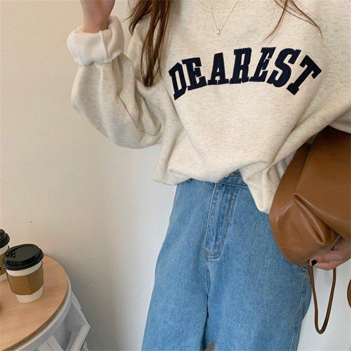 トレーナー レディース Tシャツ トップス スウェット 長袖 刺繍 カジュアル インナー 秋冬 裹起毛 シンプル カジュアル 大人|tanakashoutenstore|07