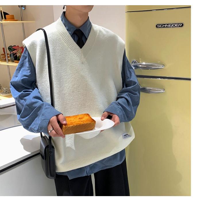 ニット ベスト メンズ カジュアル Vネック ニットベス 秋冬 暖かい 保温 無地 洗える シンプル 防寒 トップス セーター|tanakashoutenstore|09