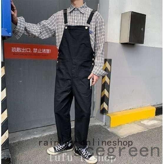 メンズサロペットオーバーオールオールインワンつなぎサスペンダーズボンペインター作業服デニムパンツ色とサイズ選択可|tanakashoutenstore|02