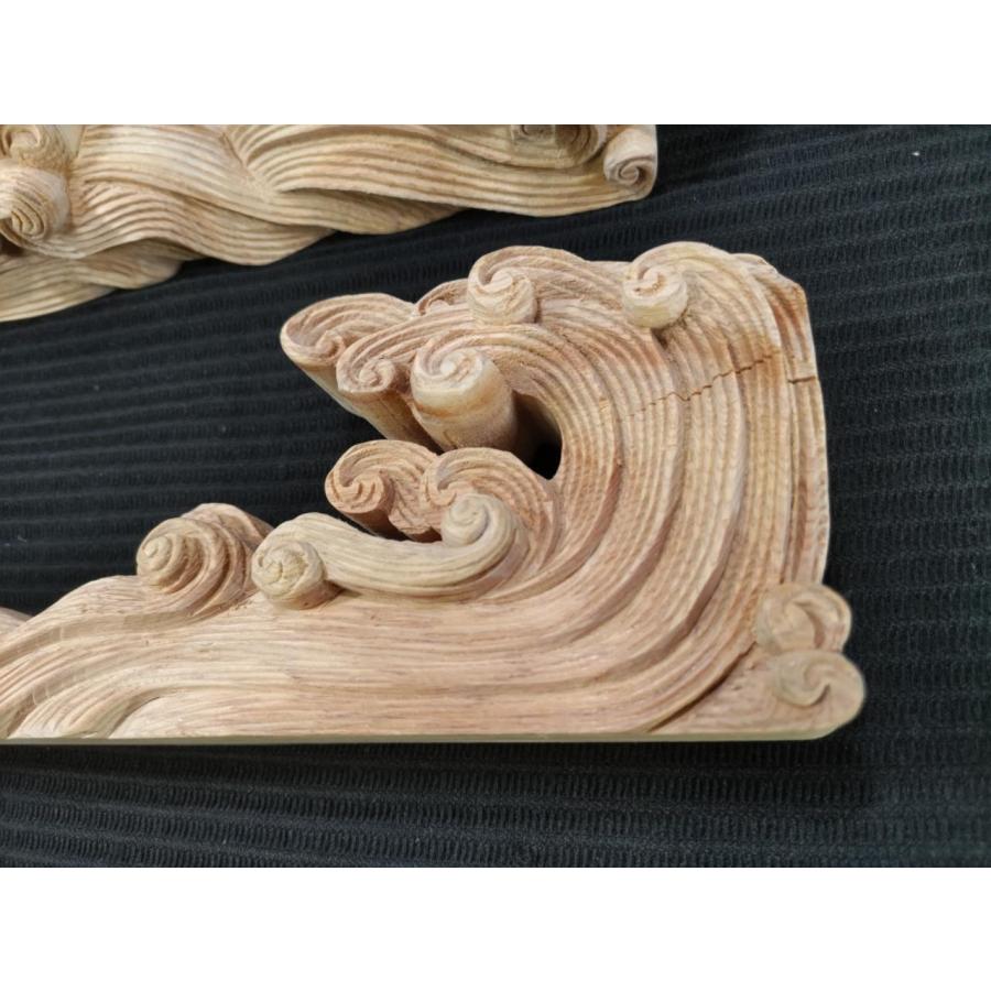 波】長さ30cm(高さ9cm)社寺仏閣、山車 だんじり彫刻 在庫 波】長さ30cm(高さ9cm)社寺仏閣、山車 だんじり彫刻 在庫