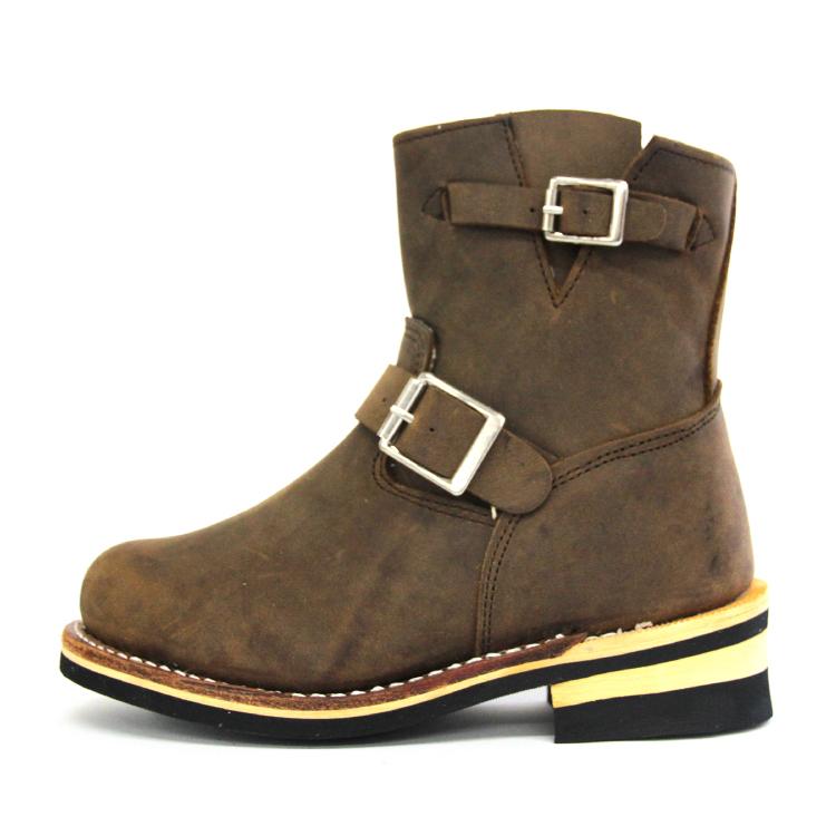 G＆B オール本革 レザー ショートエンジニアブーツ メンズ レット