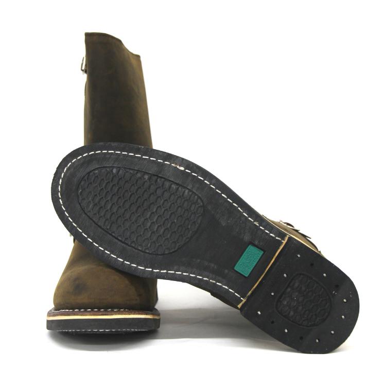 G＆B オール本革 レザー エンジニアブーツ メンズ レットウィング