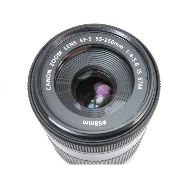 美品 】Canon EF-S 55-250mmF4-5.6IS STM レンズ ET-63純正レンズ