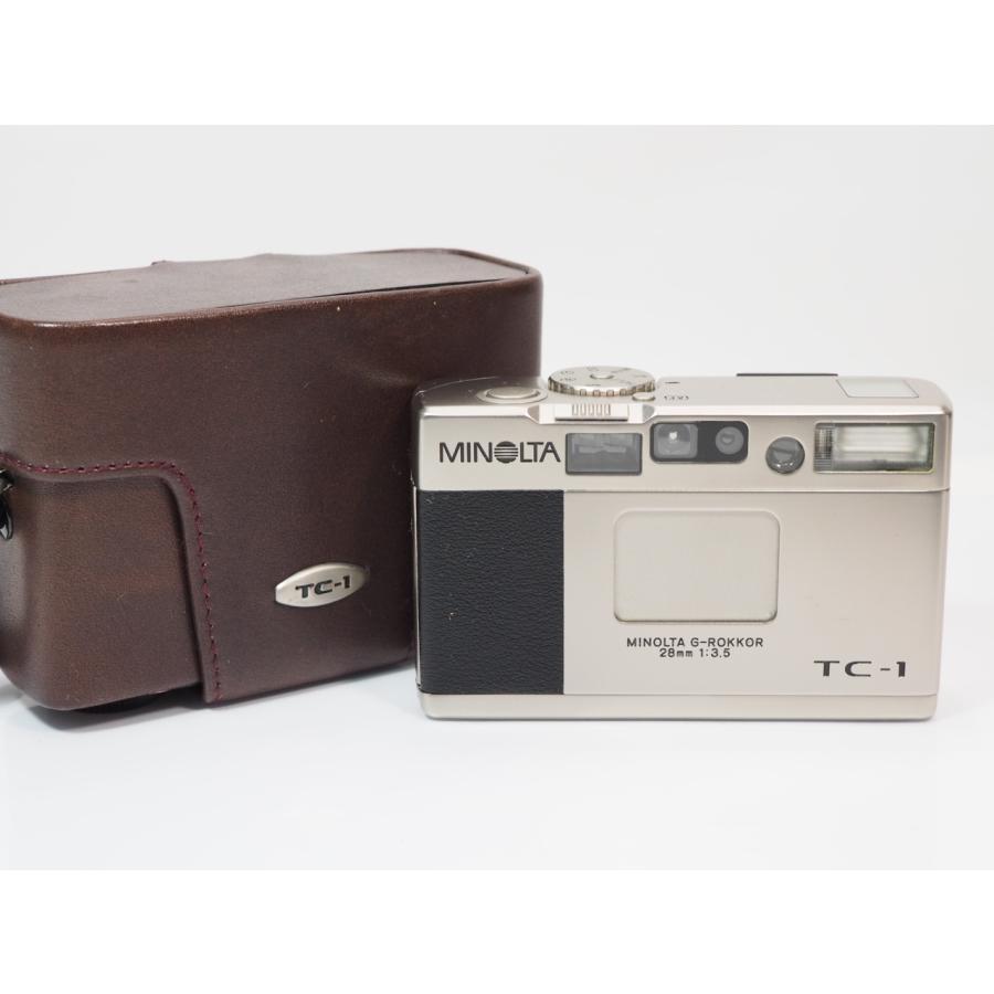 美品 ミノルタ TC-1フィルム カメラ G-ROKKOR 28mm F3.5 作動良好 】MINOLTA TC-1 G-ROKKOR 28mmF3.5 高級コンパクト 別売革