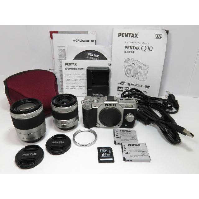 296ショットのみ 】PENTAX Q10 5-15mm 15-45mm ・純正レンズ2本・純正