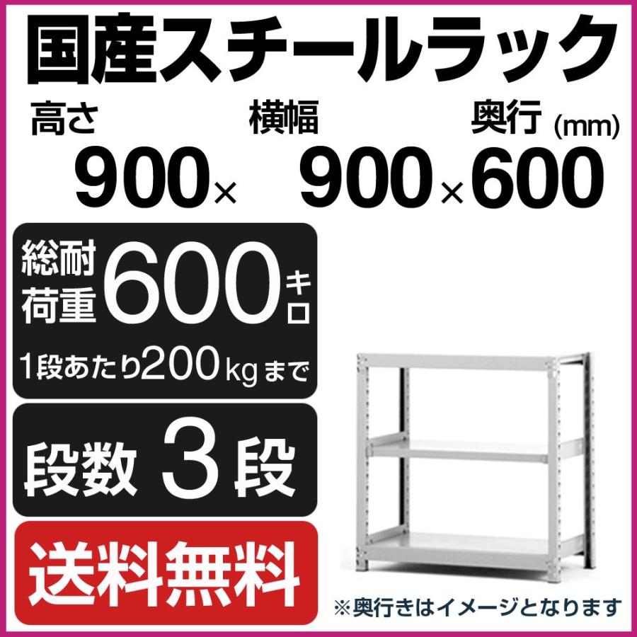 スチールラック スチール棚 高さ90×幅90×奥行60cm 3段 200kg/段 単体 業務用 軽中量棚 SOシリーズ