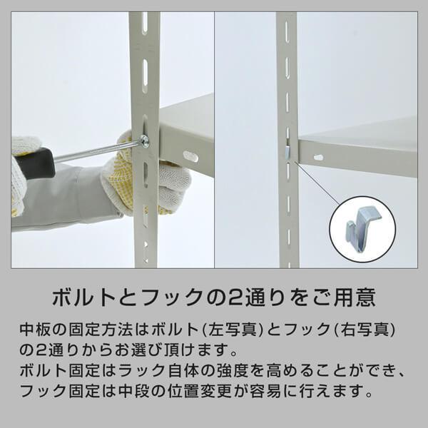 スチールラック 高さ180 幅120 奥行45cm 4段 120kg/段 業務用 軽量棚