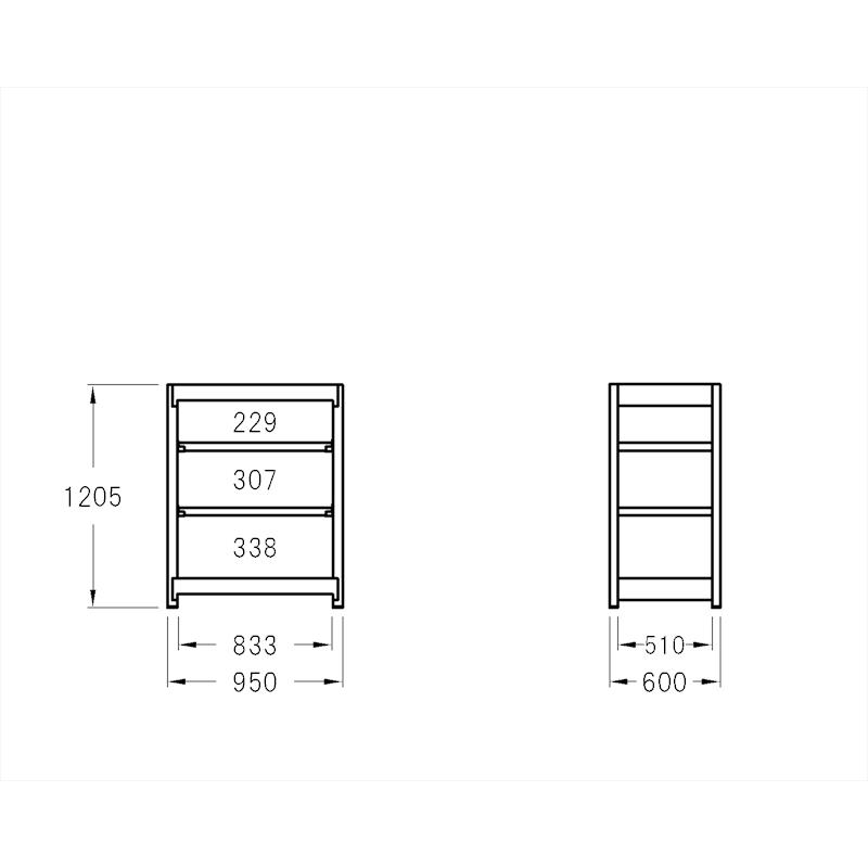 スチールラック 高さ120 幅95 奥行60cm 4段 300kg/段 単体 業務用 中量棚 タイガーラック YSモデルの画像