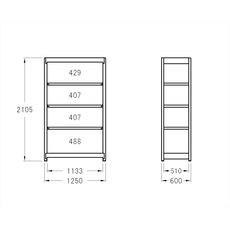 スチールラック 高さ210 幅125 奥行60cm 5段 500kg/段 単体 業務用 中量棚 タイガーラック YSモデル_1