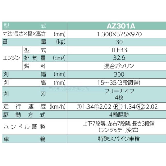 ≪期間限定　オイル0.4L（定価1,320円）プレゼント≫　共立　スパイダーモアー　やまびこ　AZ301A　自走斜面草刈機　送料無料