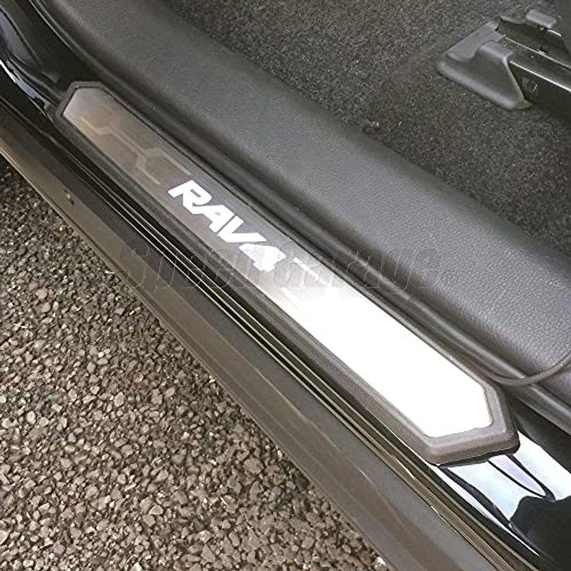 激安通販 Speed Garage トヨタ RAV4 50 系 専用 LED スカッフプレート サイドシルプレート ドアシルプレート エントランスモー