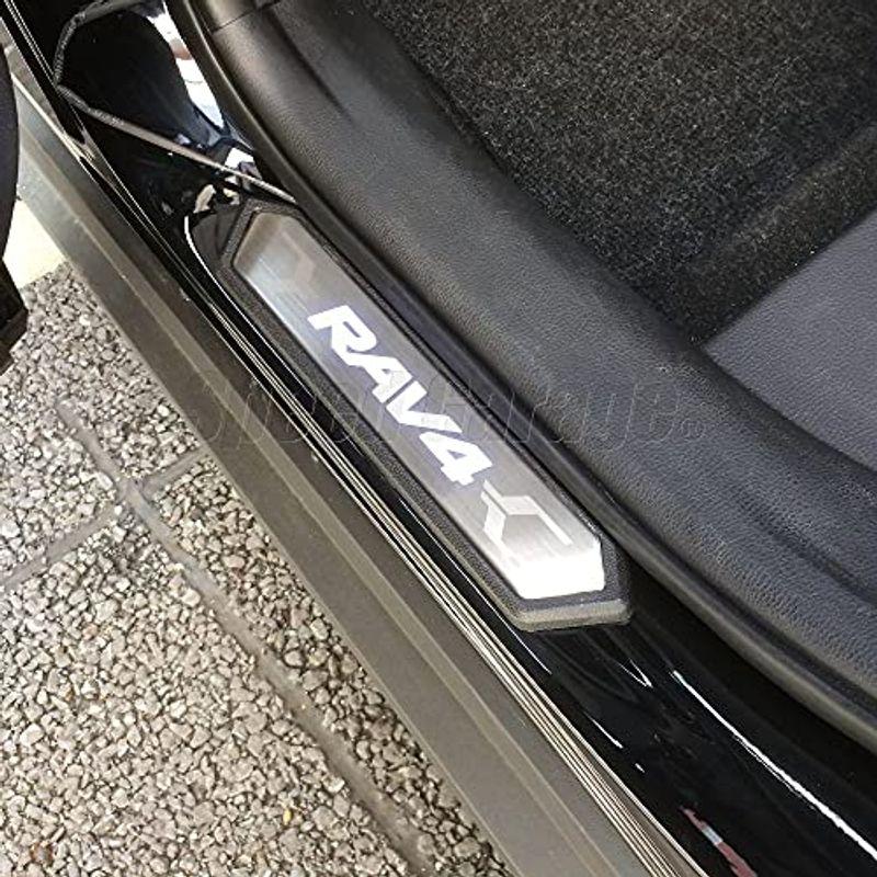 激安通販 Speed Garage トヨタ RAV4 50 系 専用 LED スカッフプレート サイドシルプレート ドアシルプレート エントランスモー