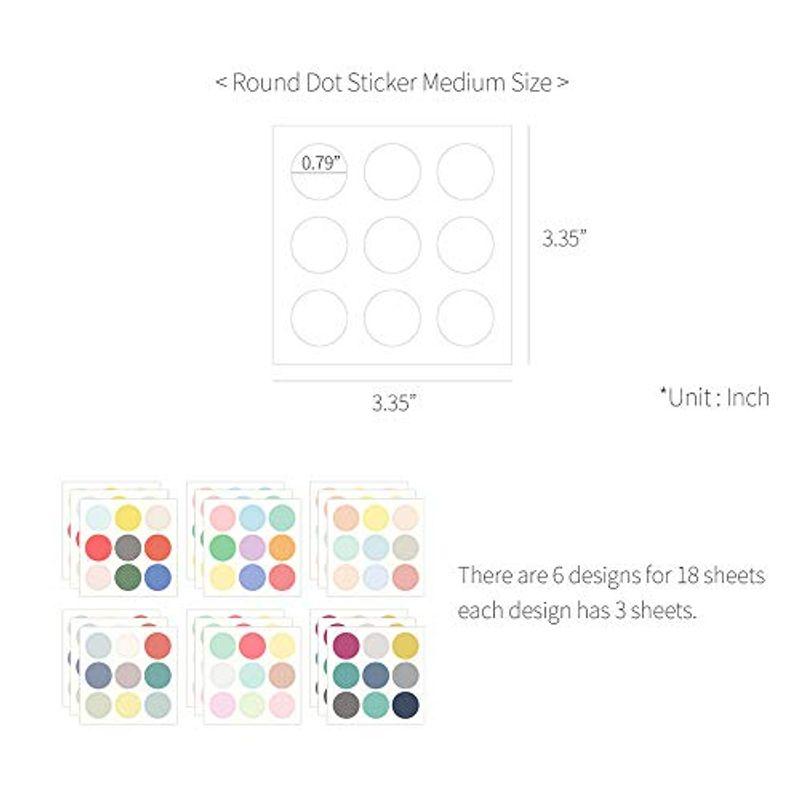 モノライク 単色の円形 ステッカー シャッフル ラウンド ドット ミディウムサイズ Shuffle Round Sticker Dot Me｜tanda-shops｜04