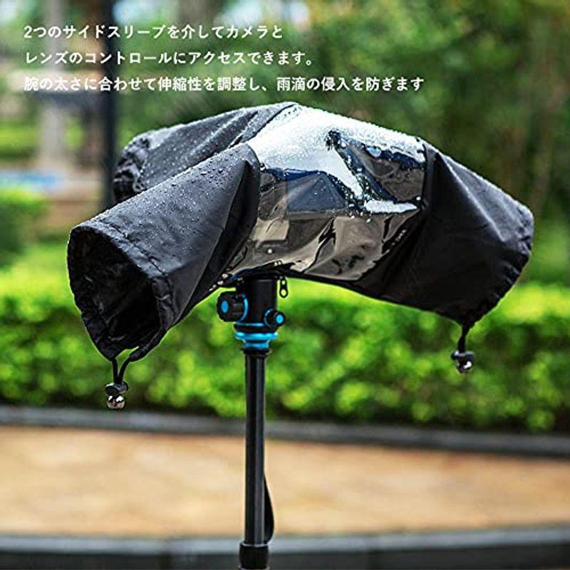 JJC 一眼レフレインカバー カメラレインカバー レンズ?18x14x34cm 適用 二重防水ジッパーデザイン 透明窓 Sony A7RIV｜tanda-shops｜04