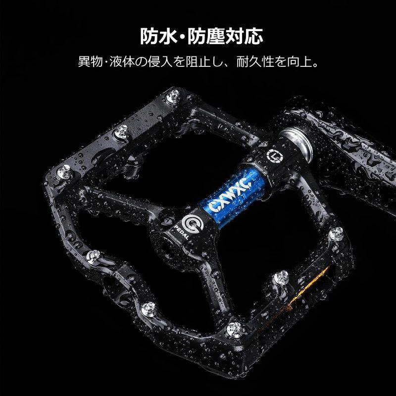 CXWXC 自転車 ペダル フラットペダル ロードバイク/クロスバイク/mtbなど用 リフレクター付 アルミ製（CX-930BU） (ブラッ｜tanda-shops｜04