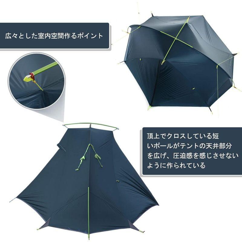 Naturehike公式ショップ ソロテント 軽量 1人/2人用 前室あり 耐水圧4000mm 20D ツーリング グランドシード付き コン｜tanda-shops｜03