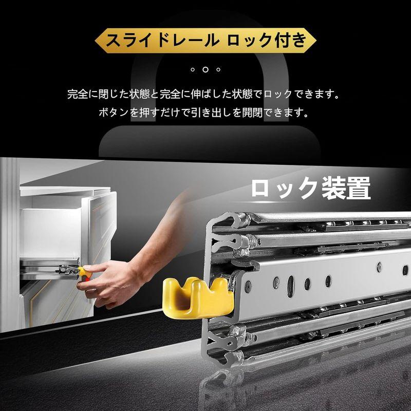 AOLISHENG 超重量用 スライドレール 幅76mm ロック付き 1200mm 耐荷重 